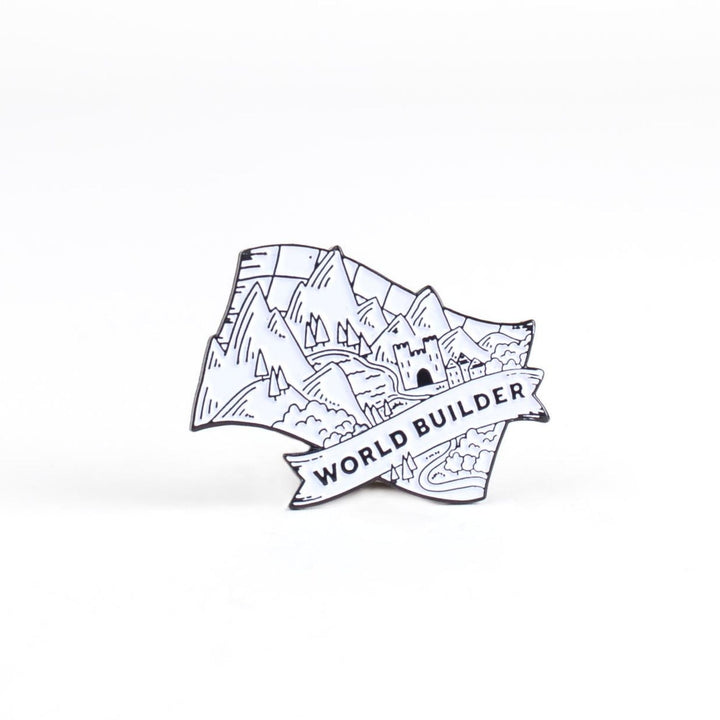 World Builder Black & White Enamel Pin
