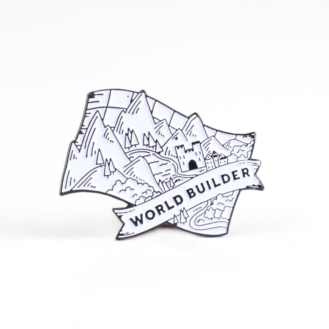 World Builder Black & White Enamel Pin