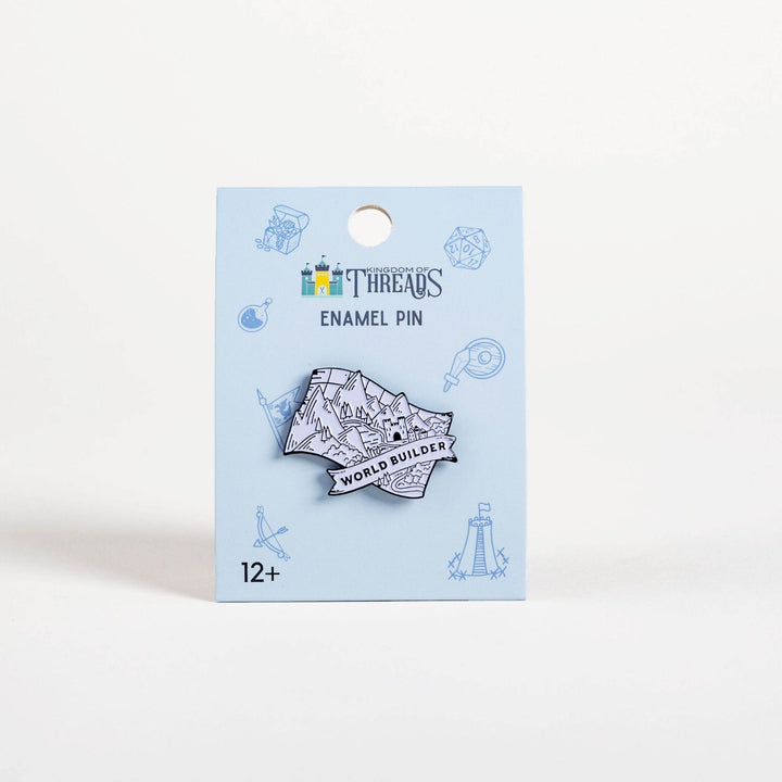 World Builder Black & White Enamel Pin