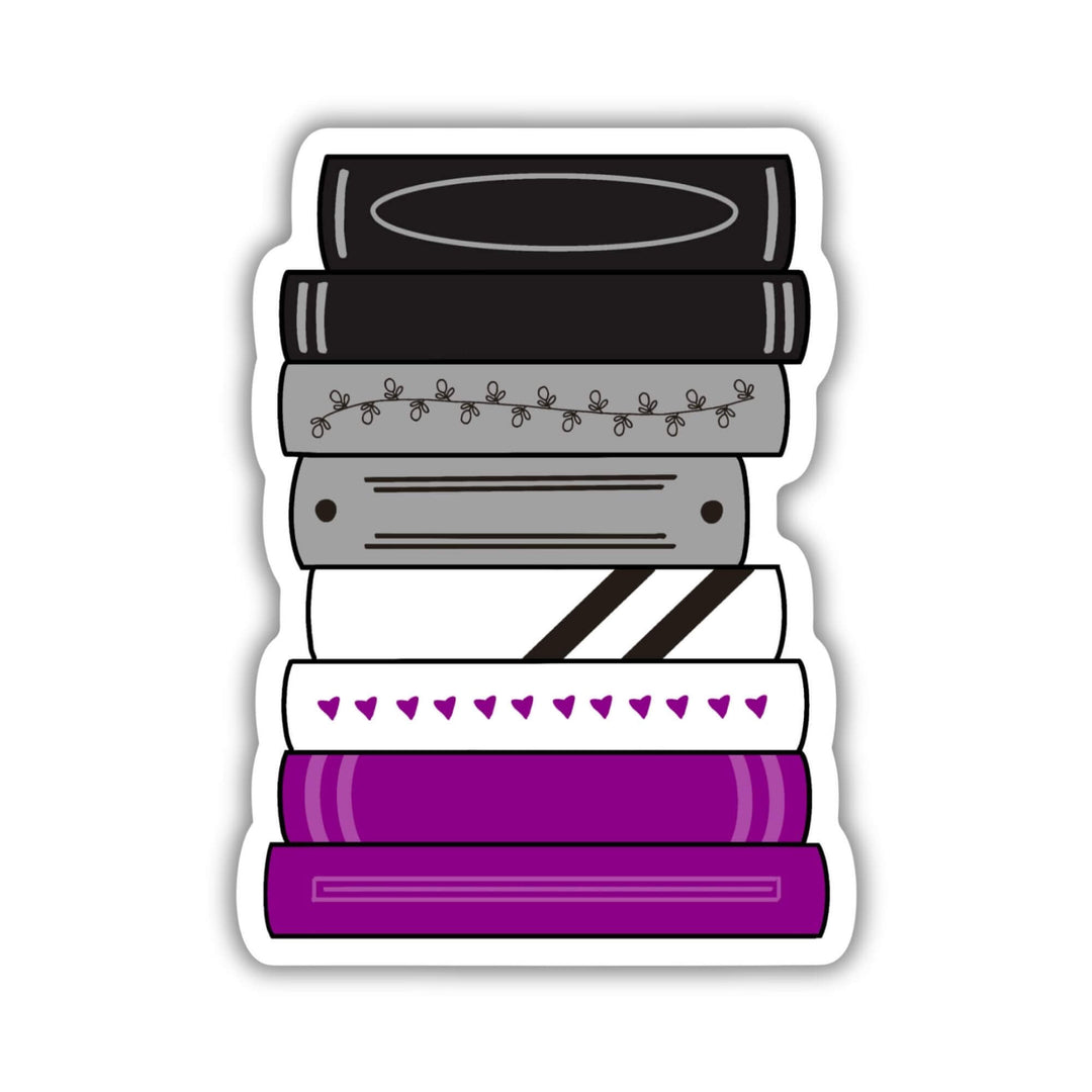 Asexual Pride Flag Book Stack Sticker