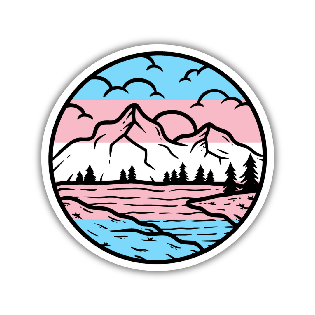 Transgender Pride Mountainscape Flag Sticker