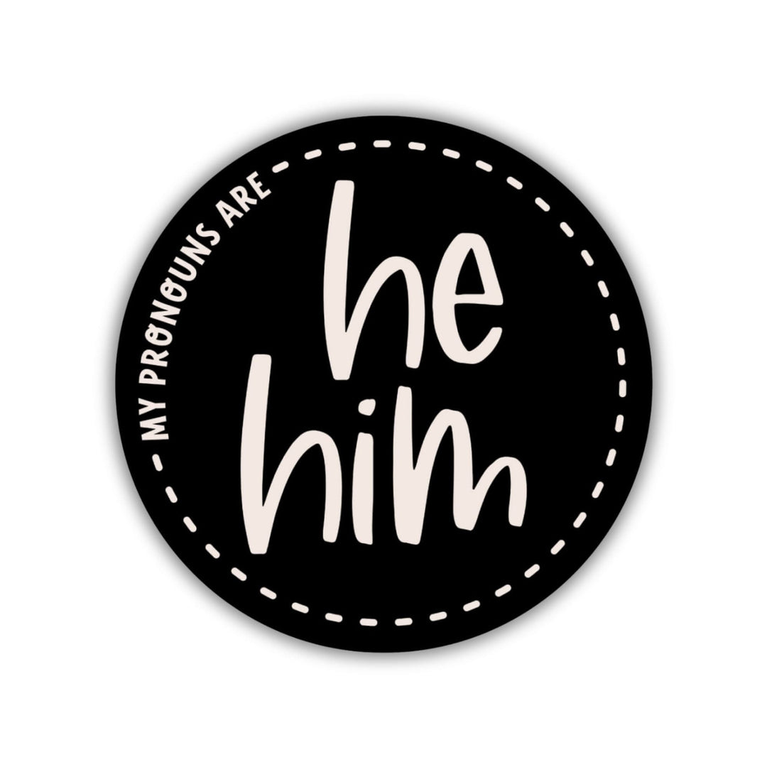 He-Him Pronoun 2-inch Sticker