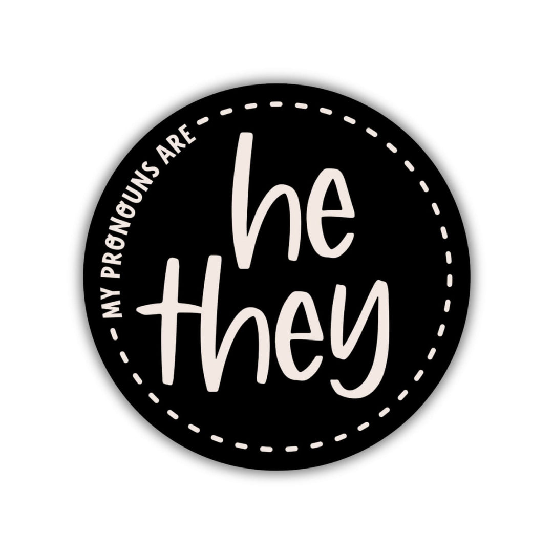 He-They Pronoun 2-inch Sticker