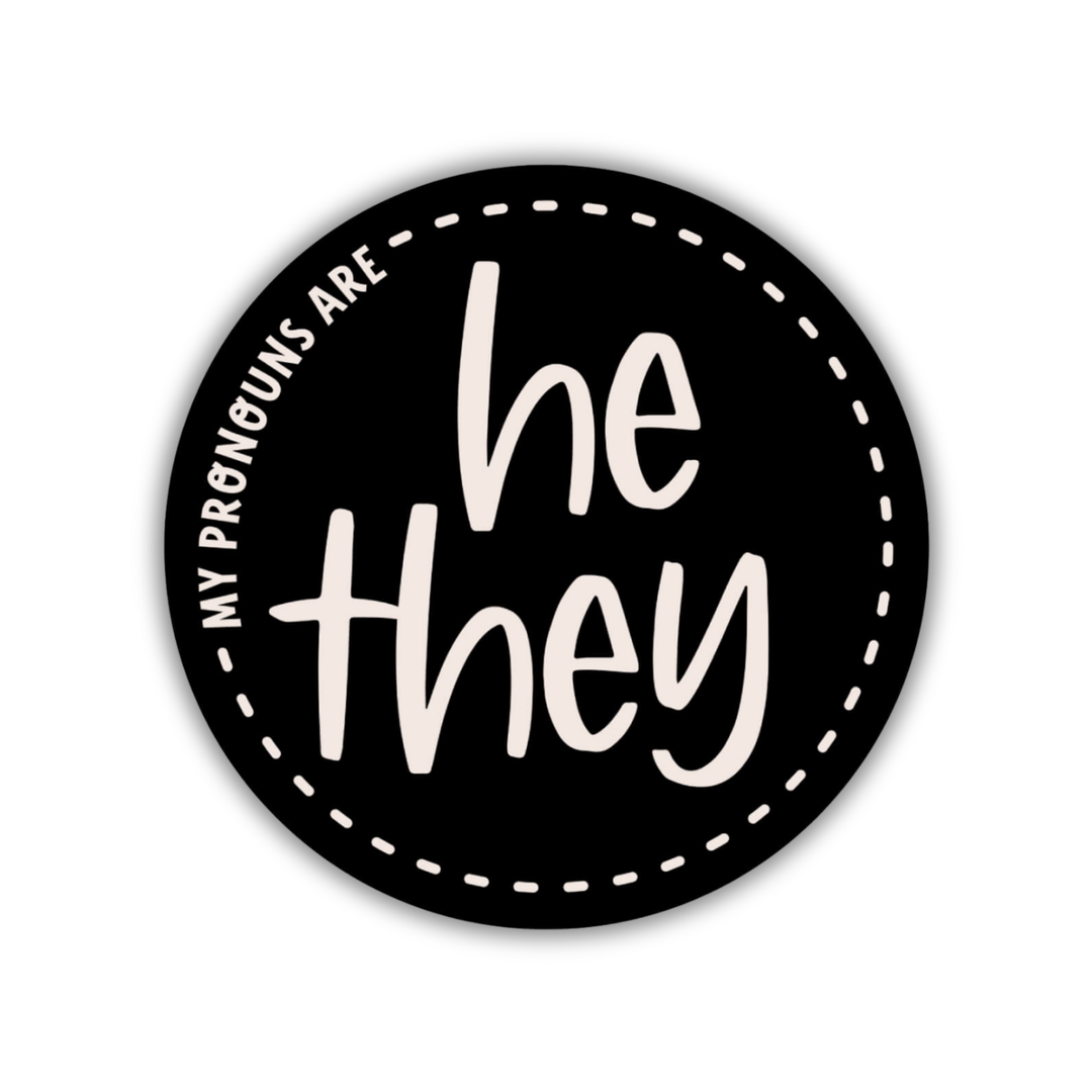 He-They Pronoun 2-inch Sticker