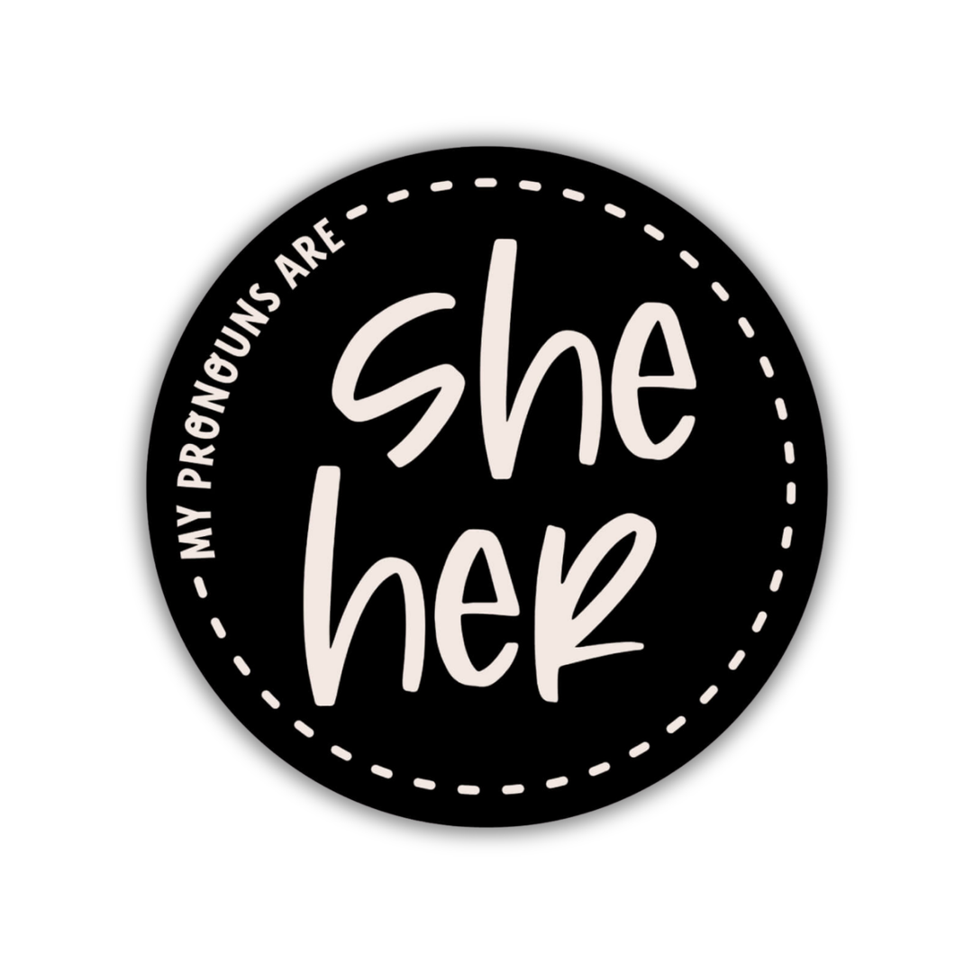 She-Her Pronoun 2-inch Sticker