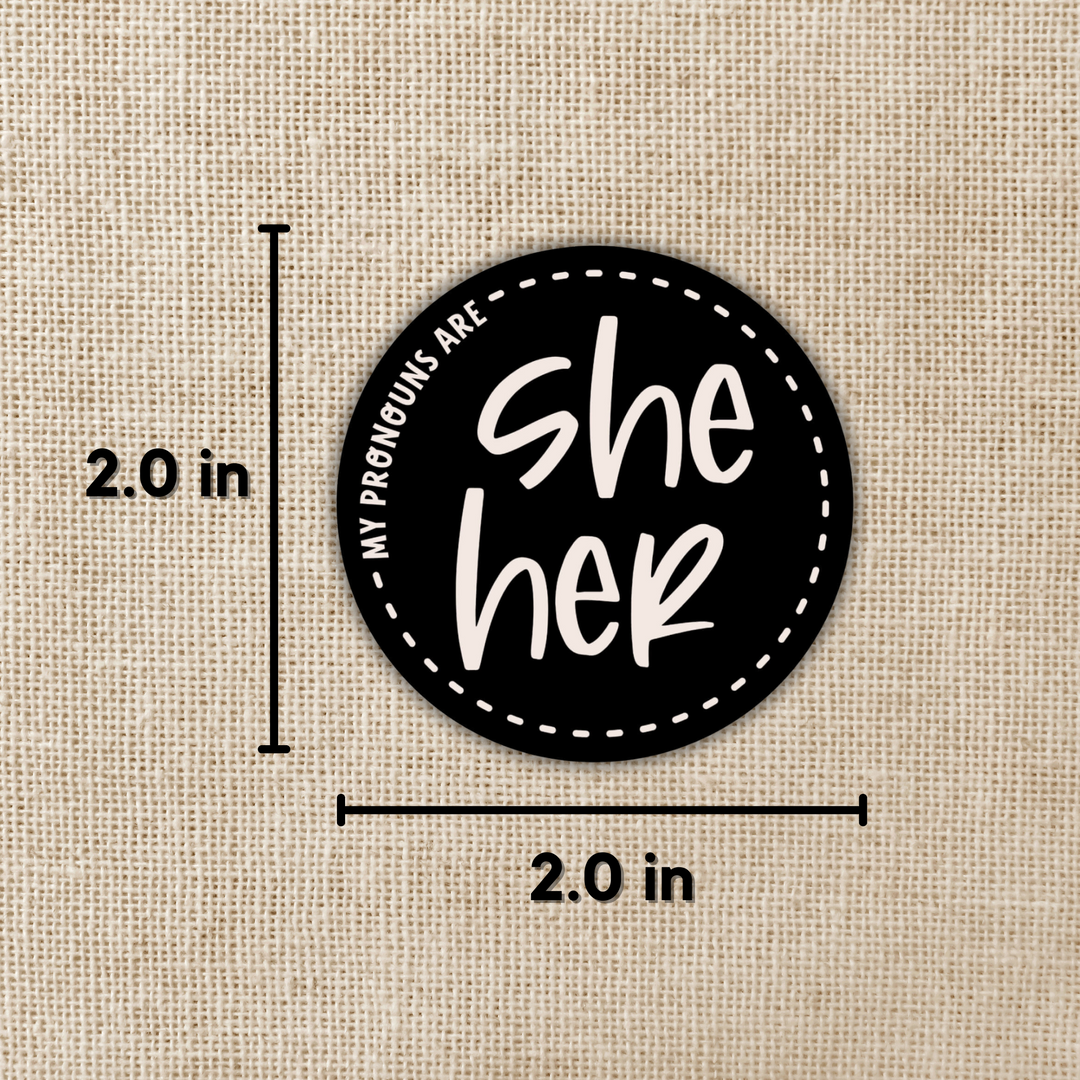 She-Her Pronoun 2-inch Sticker