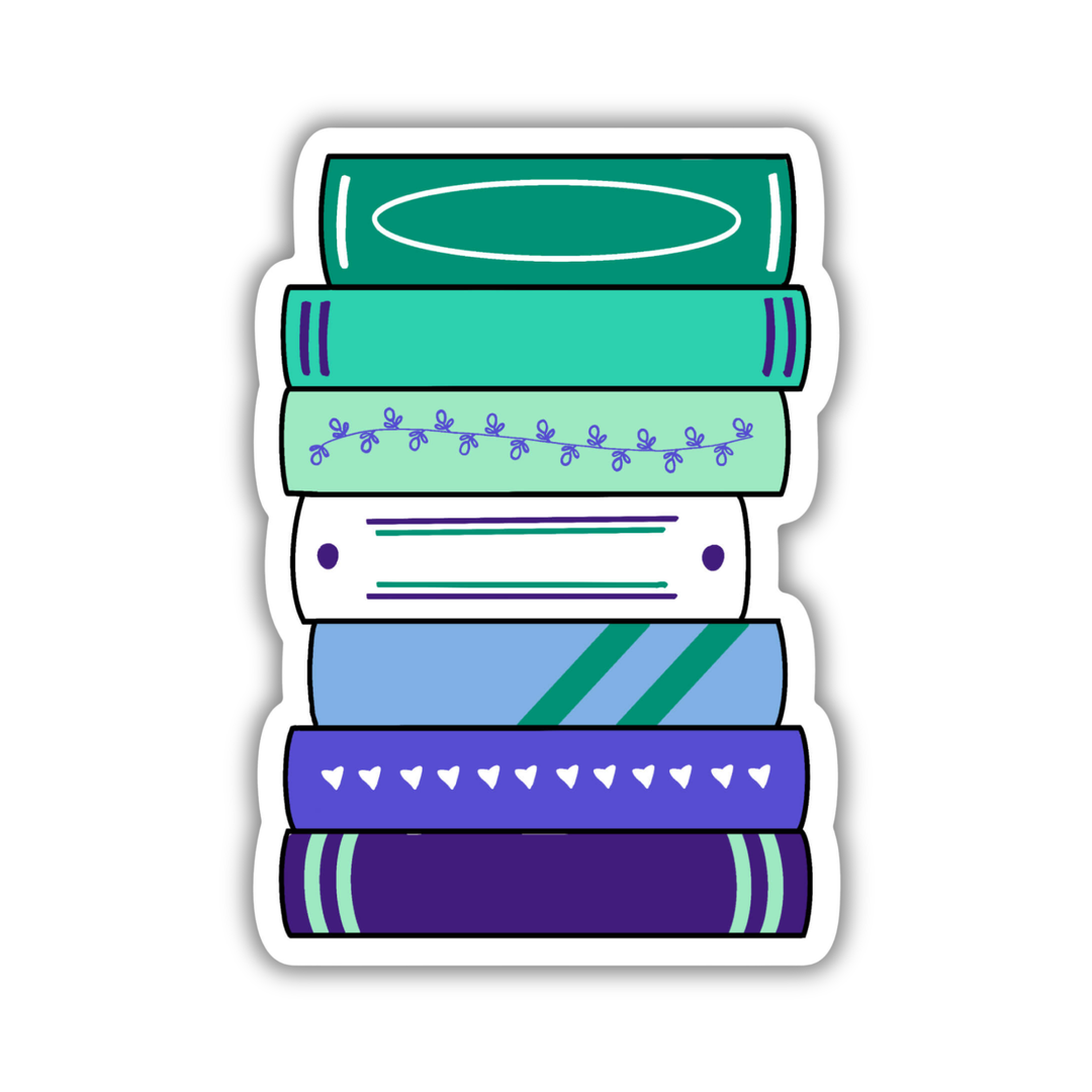 Gay Men Pride Flag Book Stack Sticker