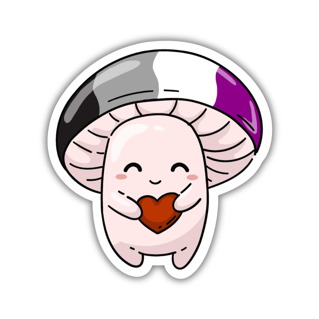 Asexual Pride Flag Mushroom Sticker