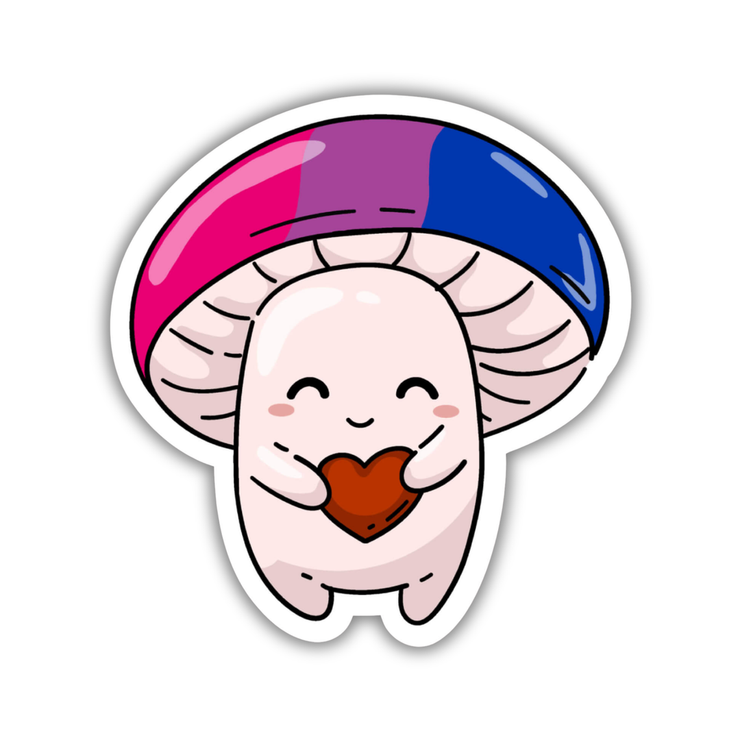 Bisexual Pride Flag Mushroom Sticker