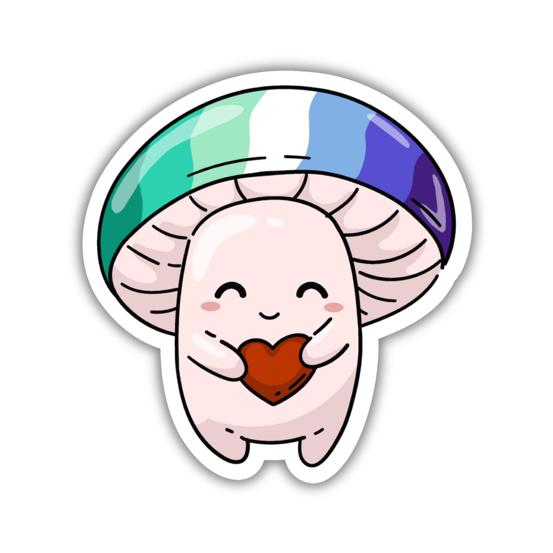Gay Men Pride Flag Mushroom Sticker