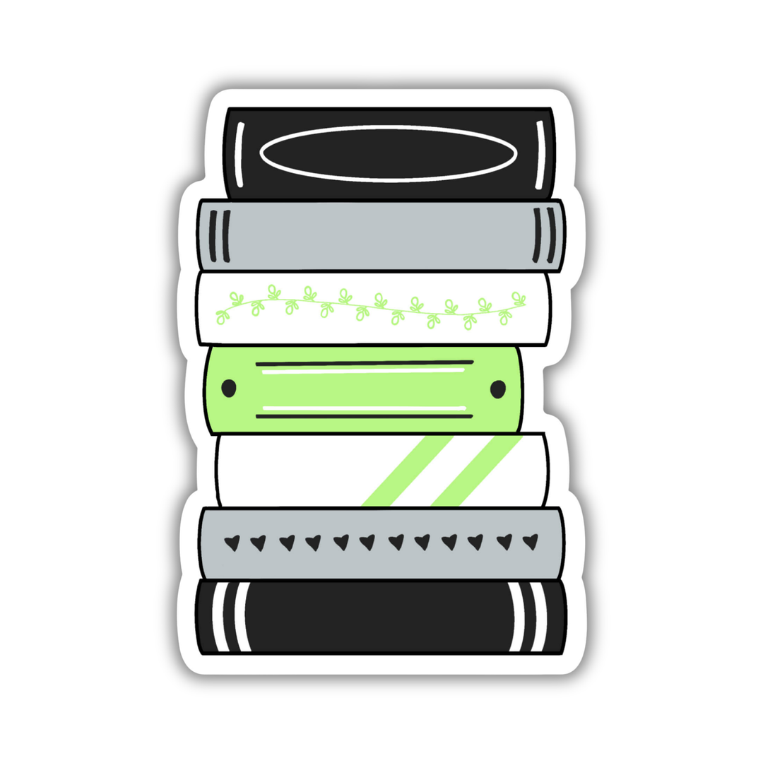Agender Pride Flag Book Stack Sticker