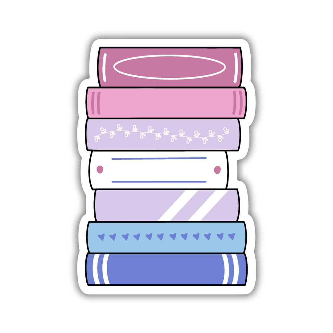 Bigender Pride Flag Book Stack Sticker