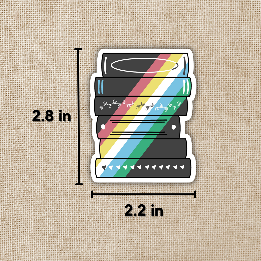 Disability Pride Flag Book Stack Sticker