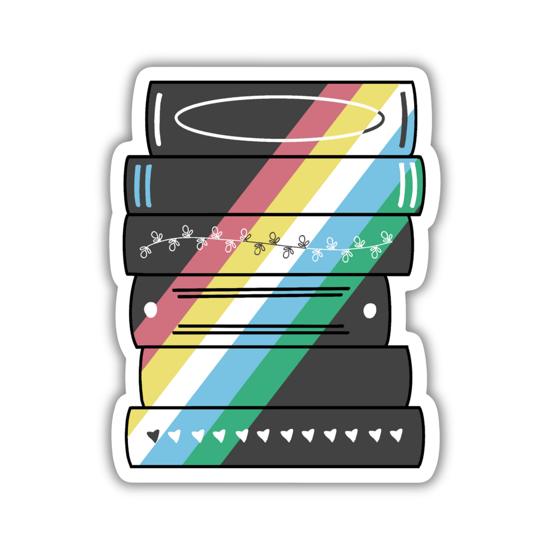 Disability Pride Flag Book Stack Sticker