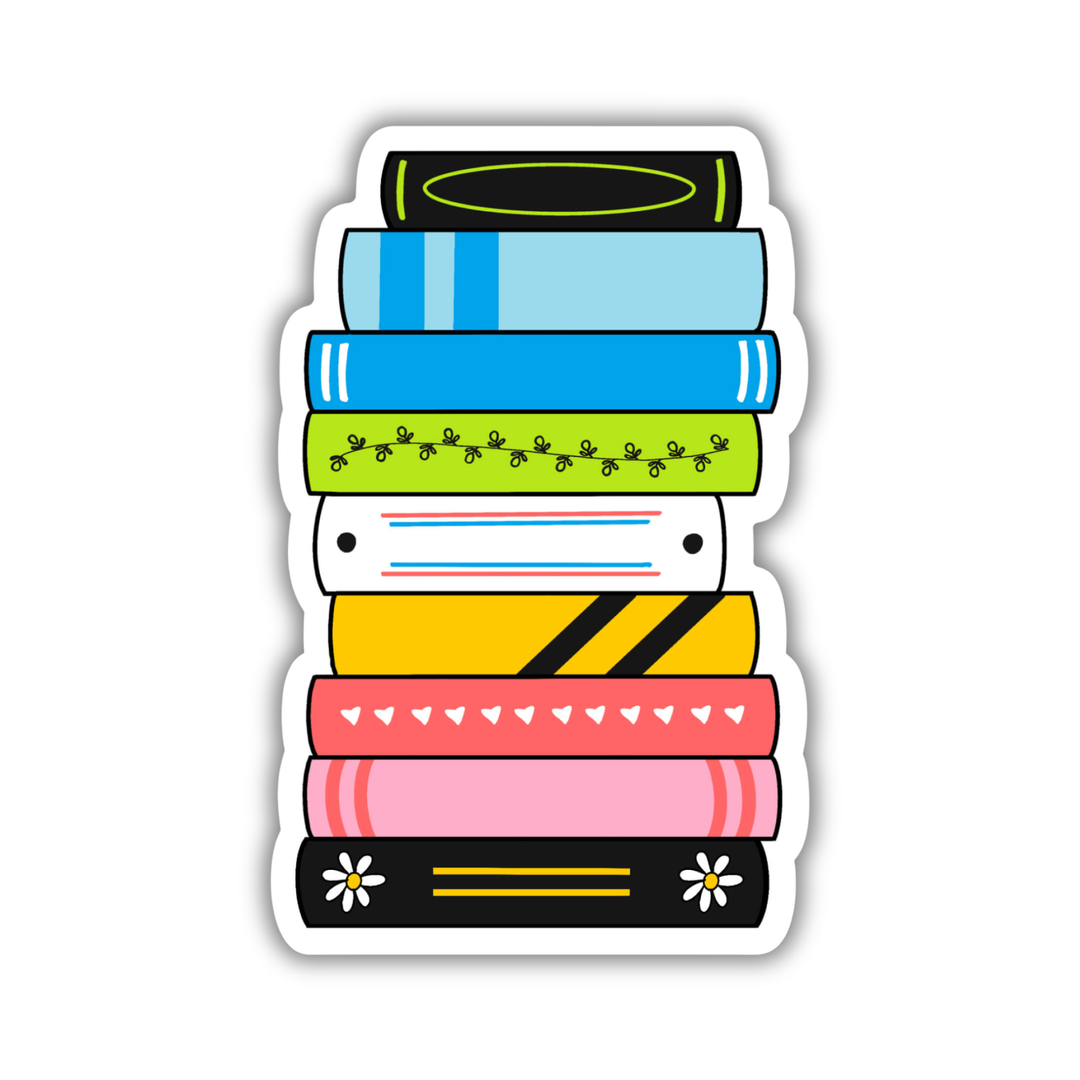Queer Pride Flag Book Stack Sticker