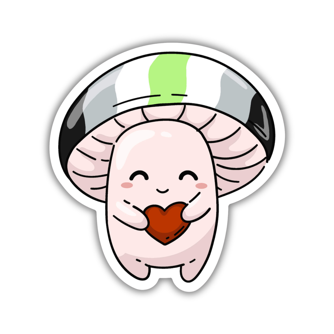 Agender Pride Flag Mushroom Sticker