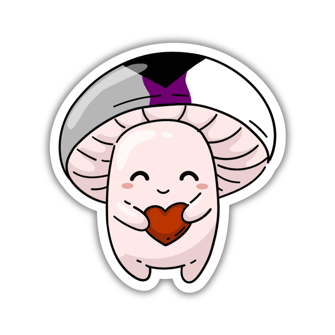 Demisexual Pride Flag Mushroom Sticker
