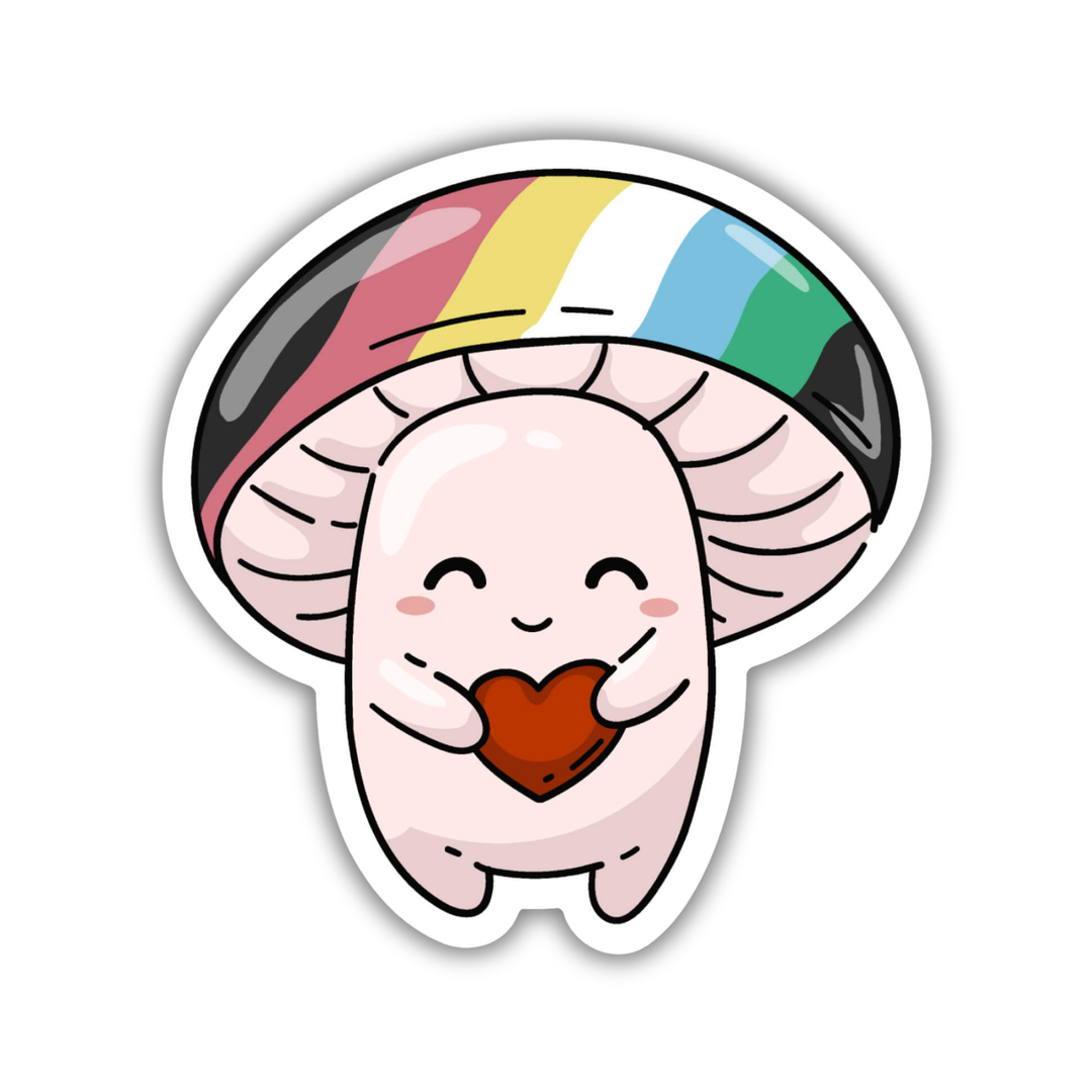 Disability Pride Flag Mushroom Sticker