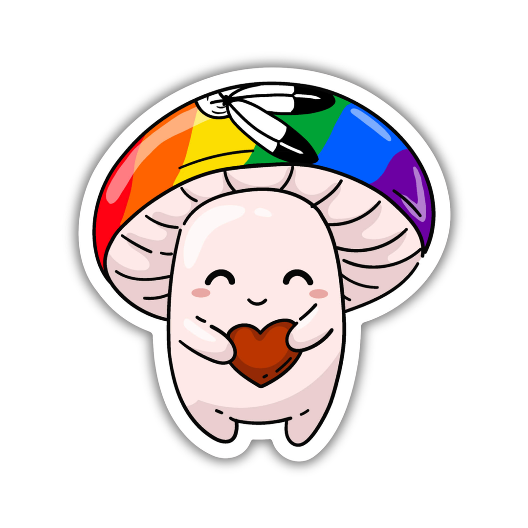 Two-Spirit Pride Flag Mushroom Sticker