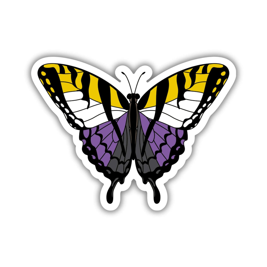 Nonbinary Pride Butterfly Sticker