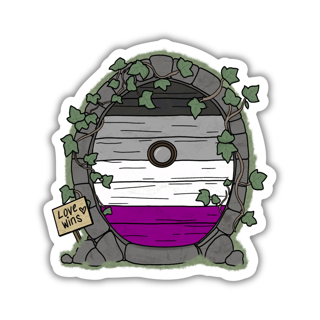 Asexual Pride Fairy Door Sticker