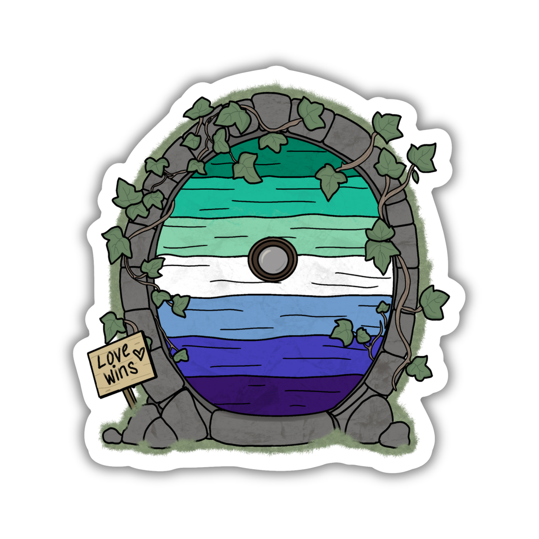 Gay Men Pride Fairy Door Sticker