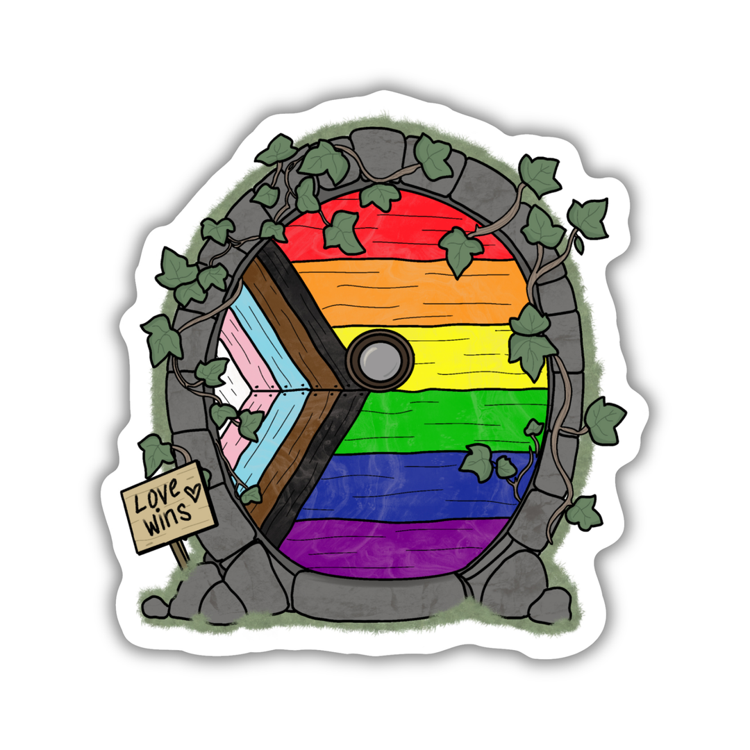 Gay Pride Fairy Door Sticker