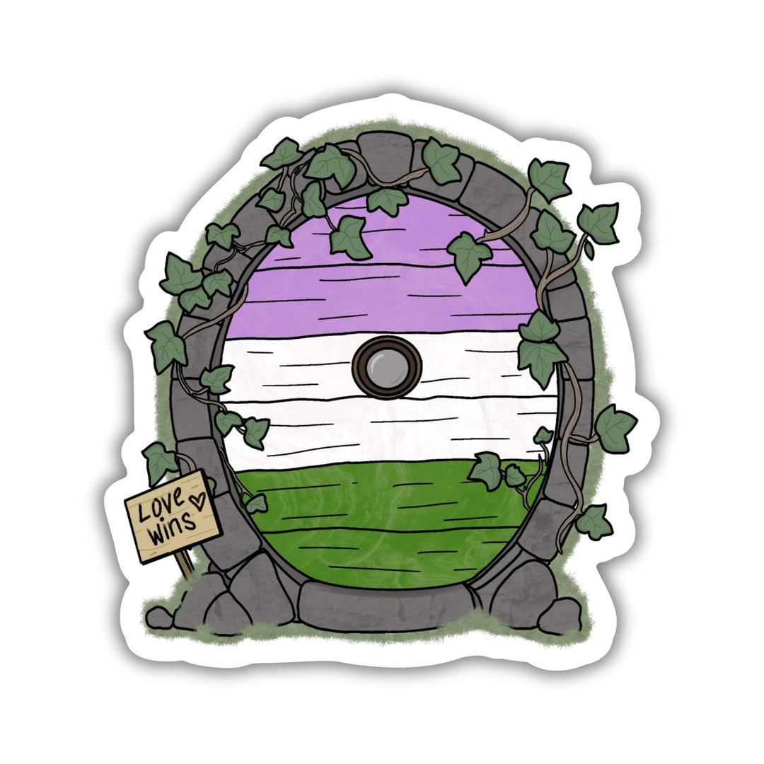 Gender Queer Pride Fairy Door Sticker