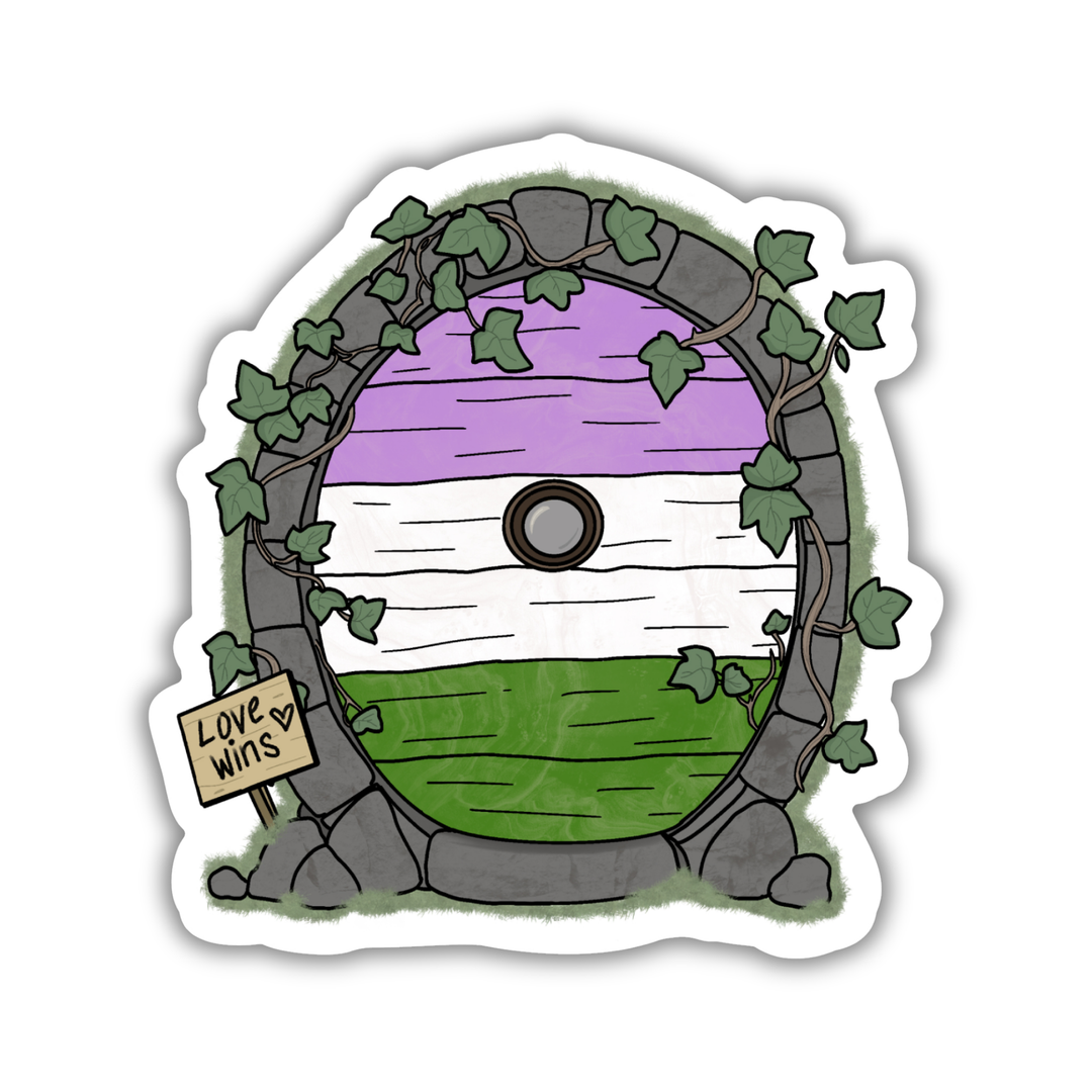 Gender Queer Pride Fairy Door Sticker