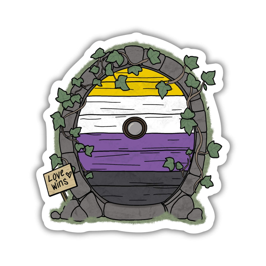 Nonbinary Pride Fairy Door Sticker