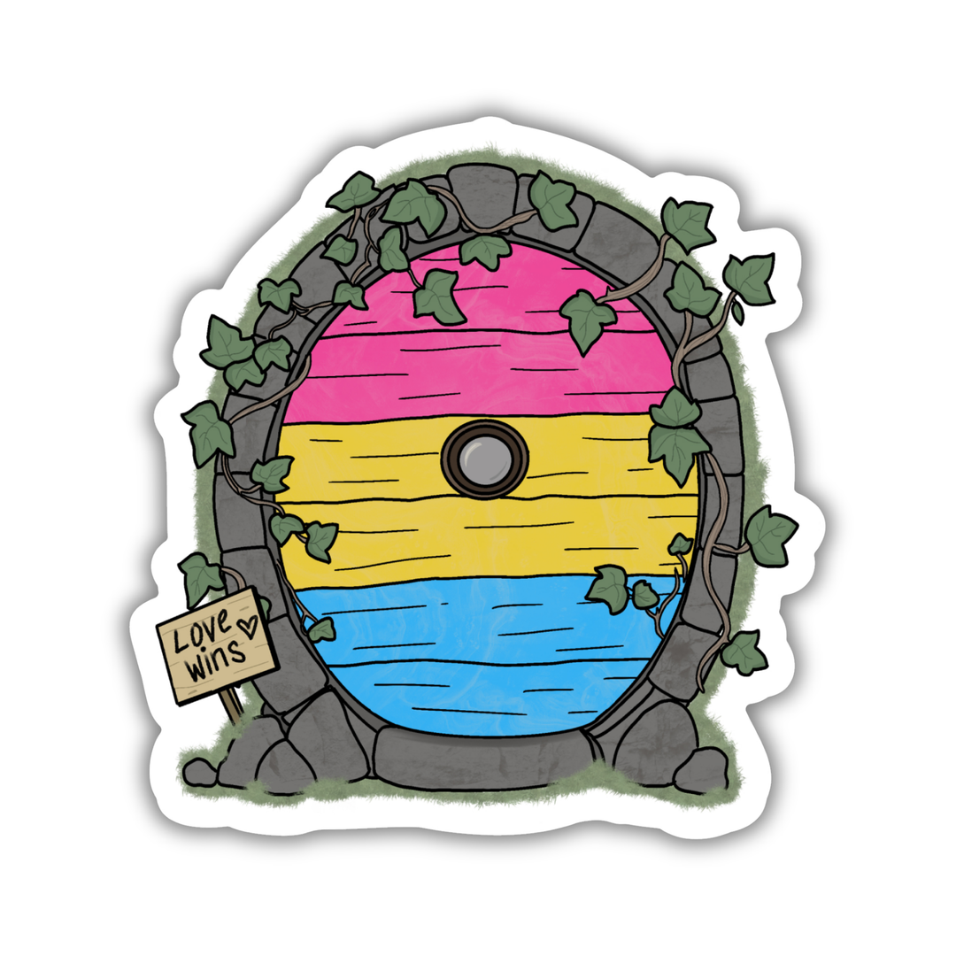 Pansexual Pride Fairy Door Sticker