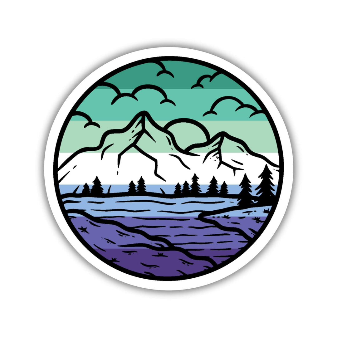 Gay Men Pride Mountainscape Flag Sticker