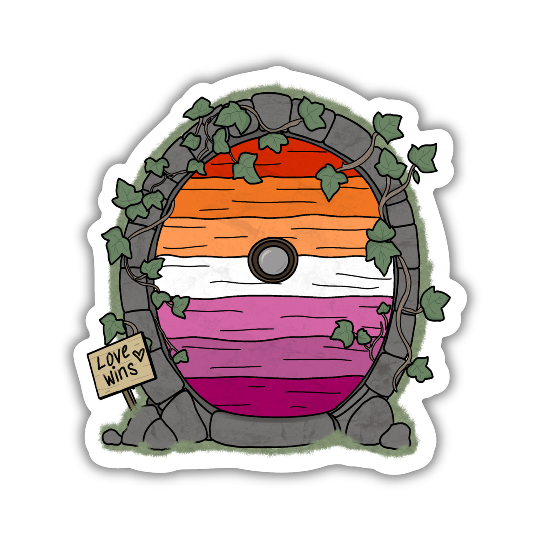 Lesbian Pride Fairy Door Sticker