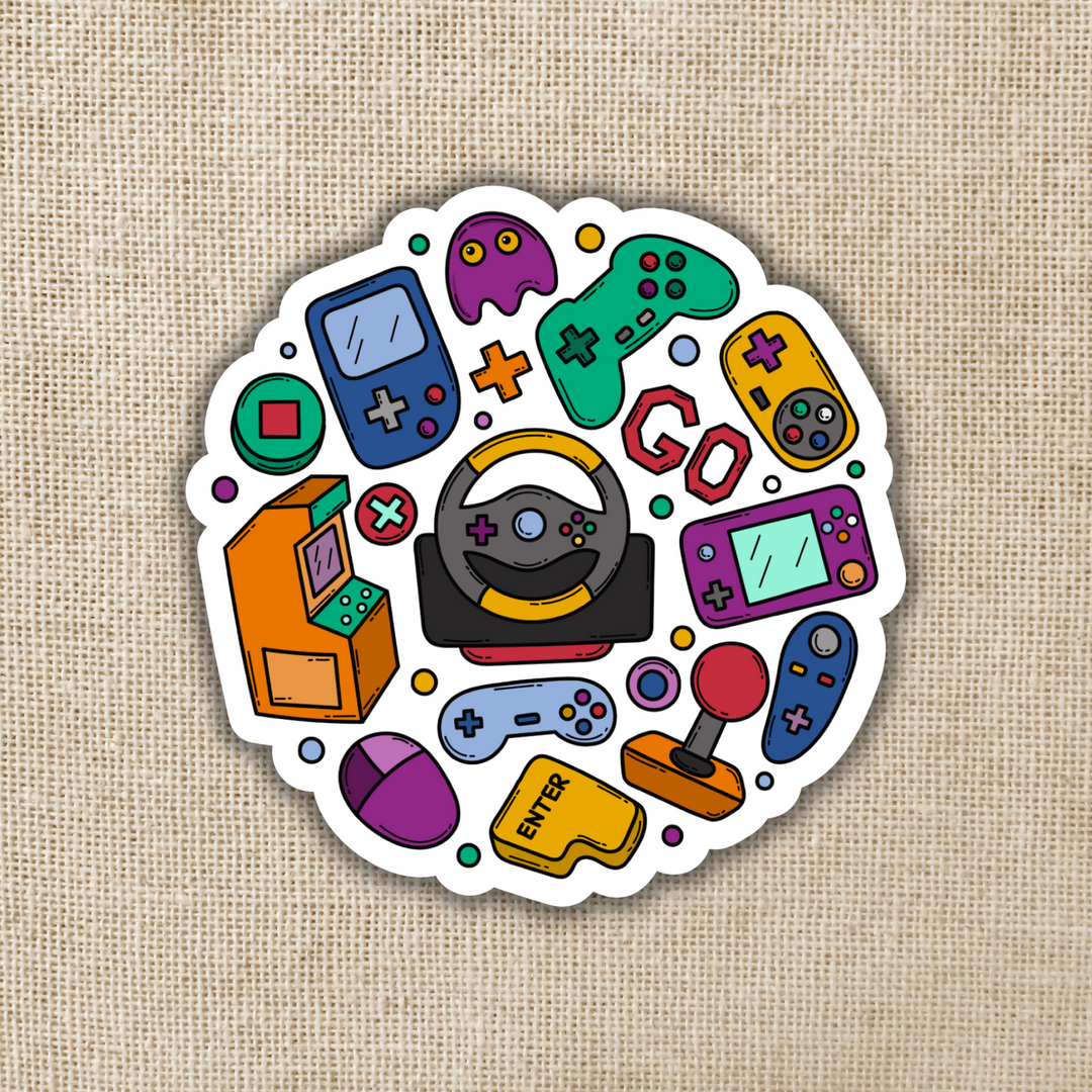 Gamer Accessories Doodle Sticker