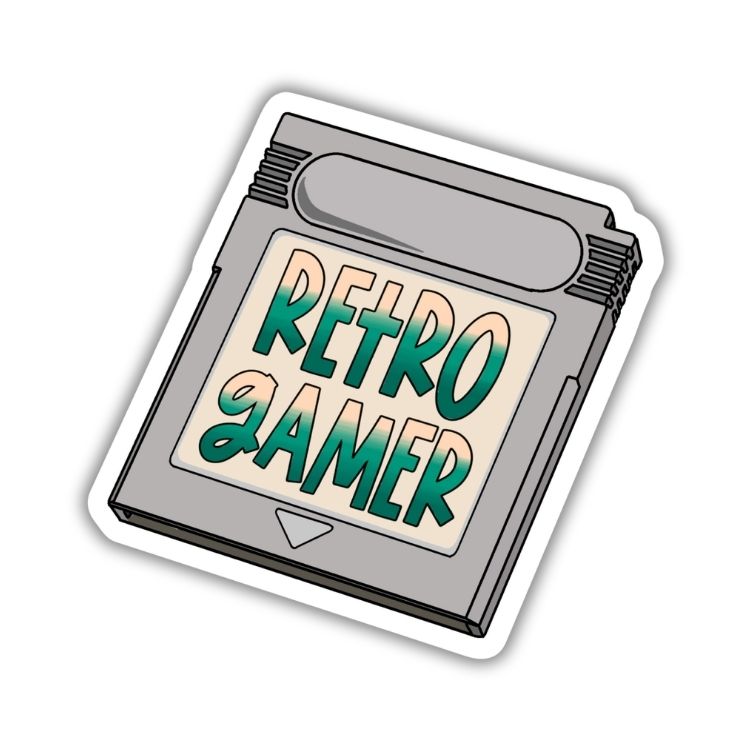 Retro Gamer Game Cartridge Sticker