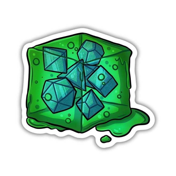 Gelatinous Cube Dice Sticker