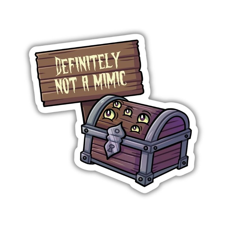 Mimic Treasure Chest Sticker