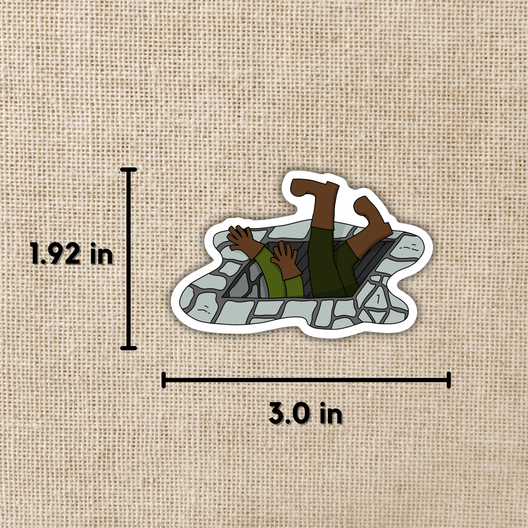 Missed That Trap Sticker - Dumb Ways to D&Die