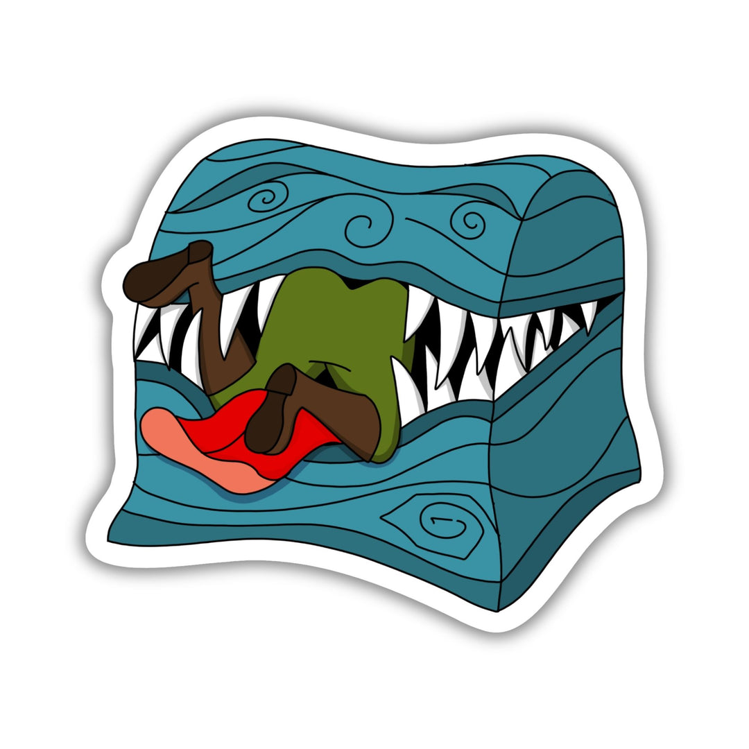 Swallowed By a Mimic Sticker - Dumb Ways to D&Die