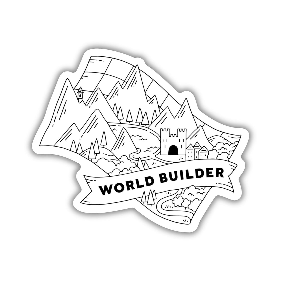 World Builder Black & White Sticker