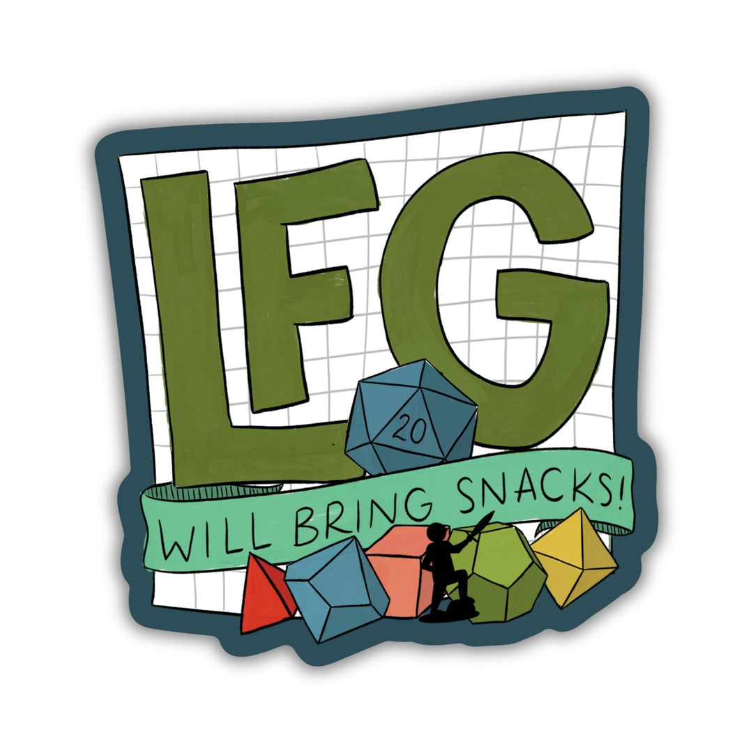 LFG (Will Bring Snacks) TTRPG Sticker