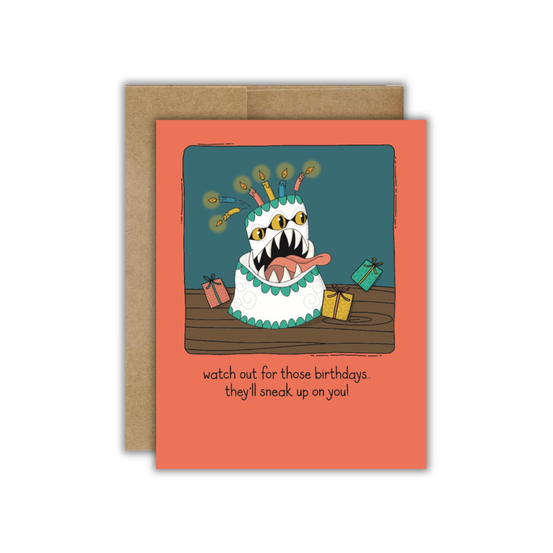 Watch Out! Birthday Cake Mimic! - TTRPG Birthday Card