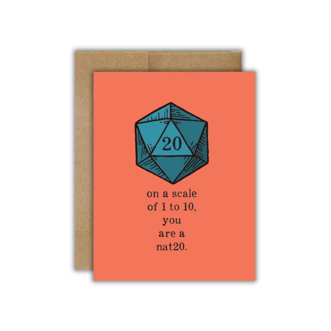You Are a Nat 20 - TTRPG Friendship Card