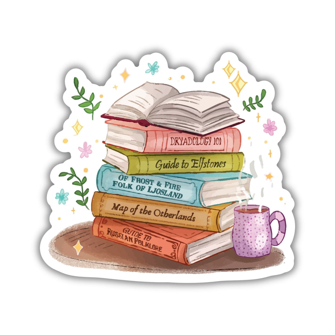 Dryadology Book Stack Sticker | Emily Wilde