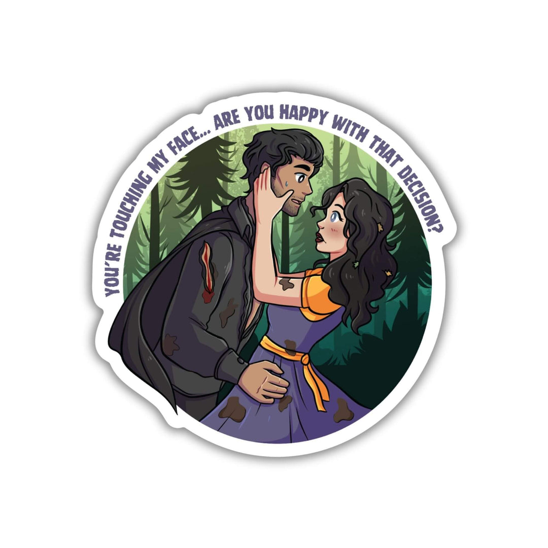 Evie Touching Trystan's Face Sticker | Assistant to the Villain
