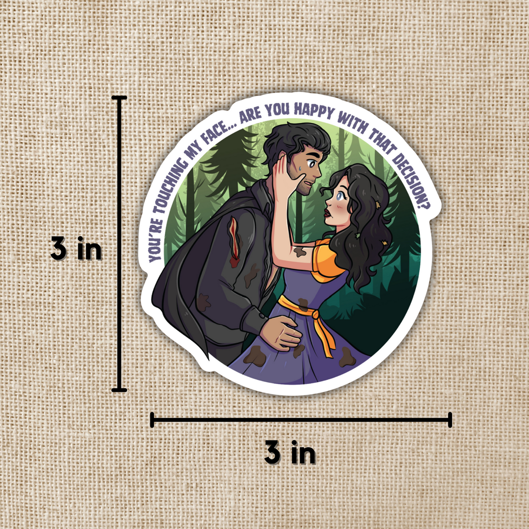 Evie Touching Trystan's Face Sticker | Assistant to the Villain