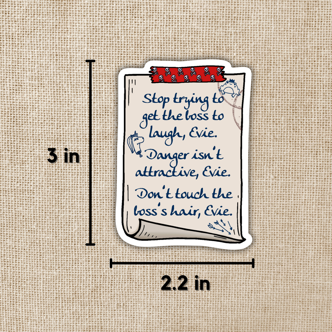 Evie Note to Self Sticker | Assistant to the Villain