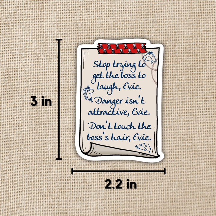 Evie Note to Self Sticker | Assistant to the Villain
