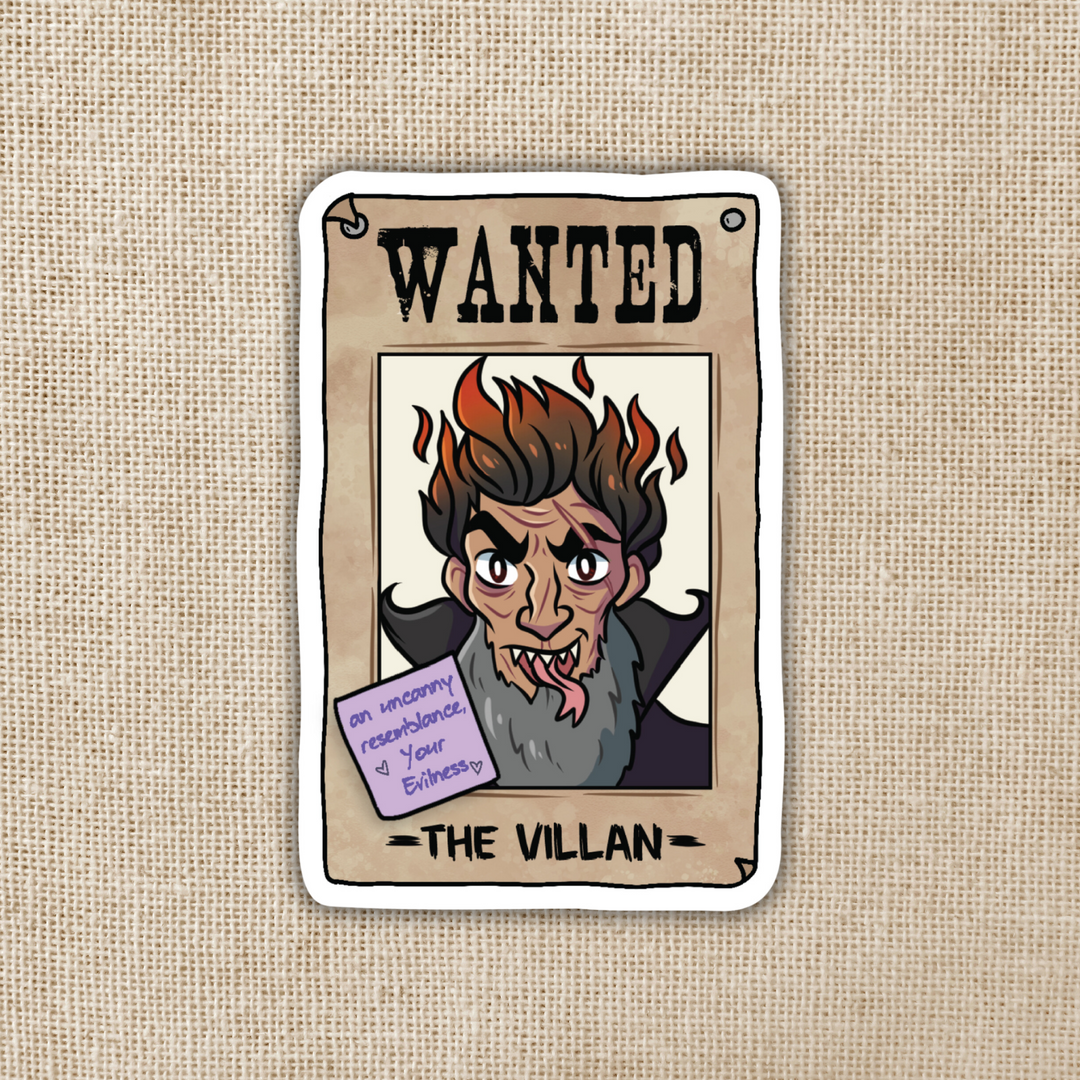 Villain Wanted Poster Sticker | Asst to the Villain