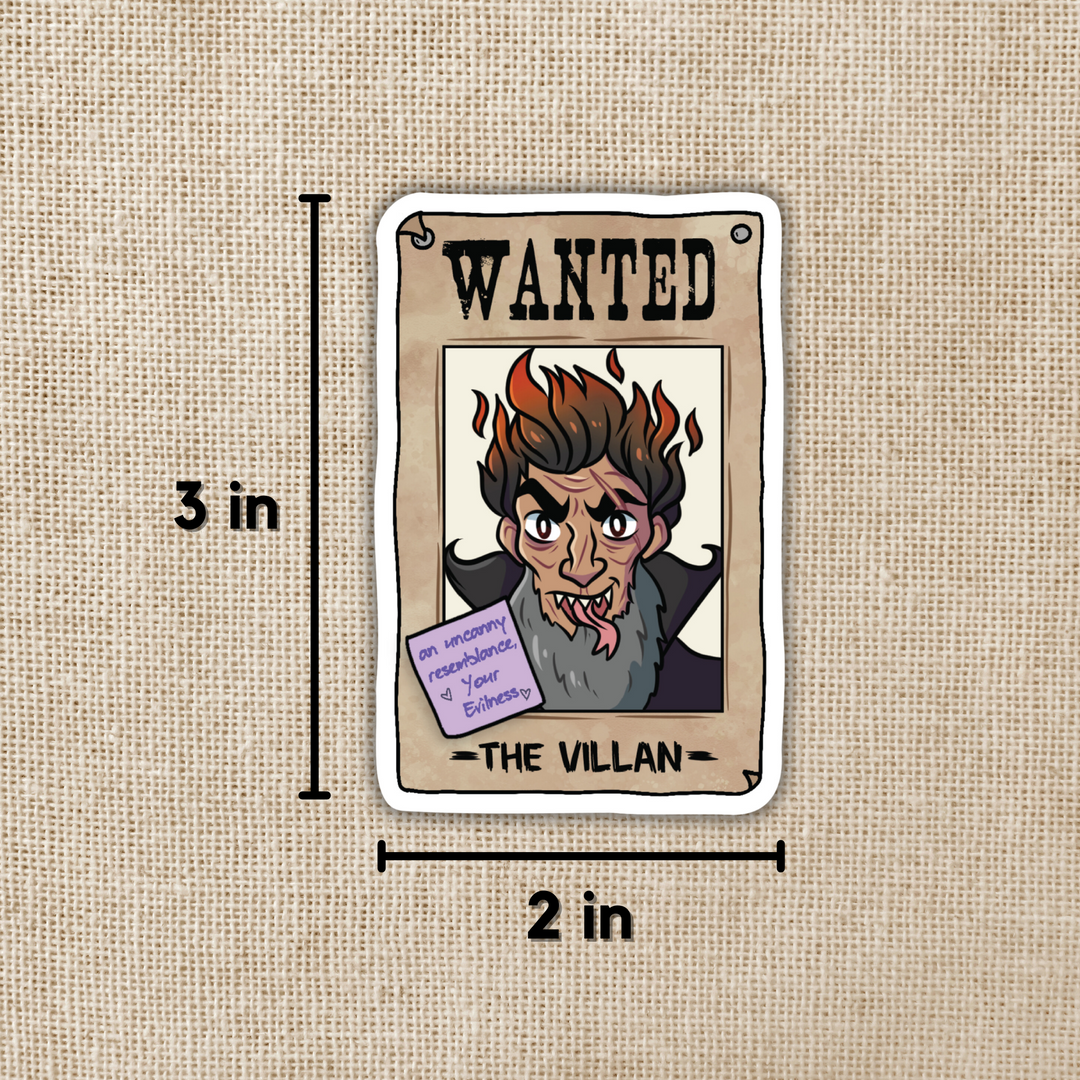 Villain Wanted Poster Sticker | Asst to the Villain